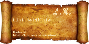 Lihi Melánia névjegykártya